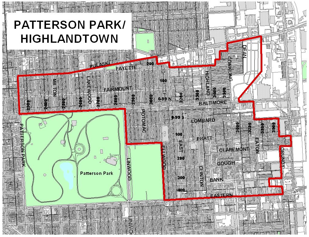 Patterson Park / Highlandtown Historic District Map